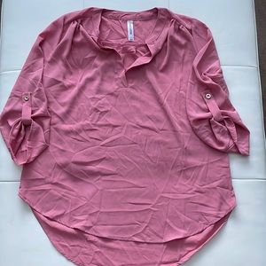 NEW NEVER WORN ZENANA vneck blouse with button detail on sleeves